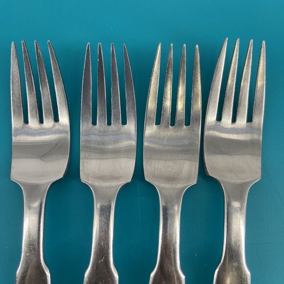 Towle Lauffer KRONOS Dinner Forks 7 1/2” Stainless Flatware Set of 4 Japan 18/8 - Picture 4 of 9